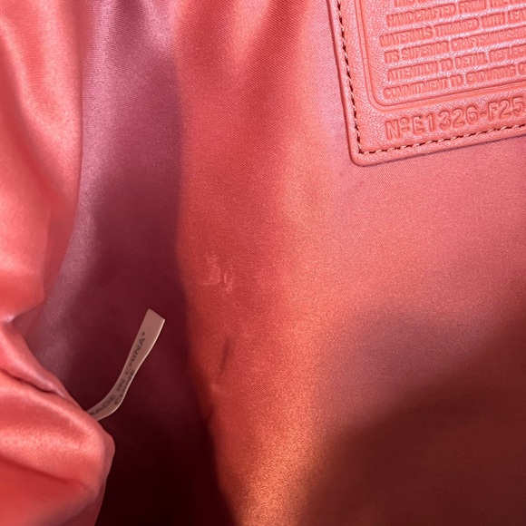 Coach Ashley Dotted Op Art Coral and Beige Tote Bag - Picture 11 of 12